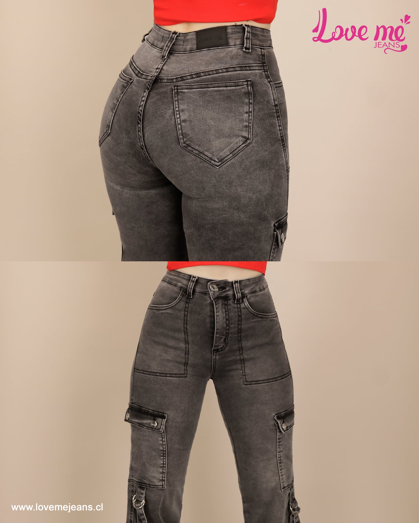 Cargo Georgia Gris -Negro