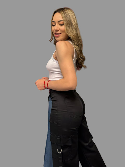 JEANS CARGO GABARDINA