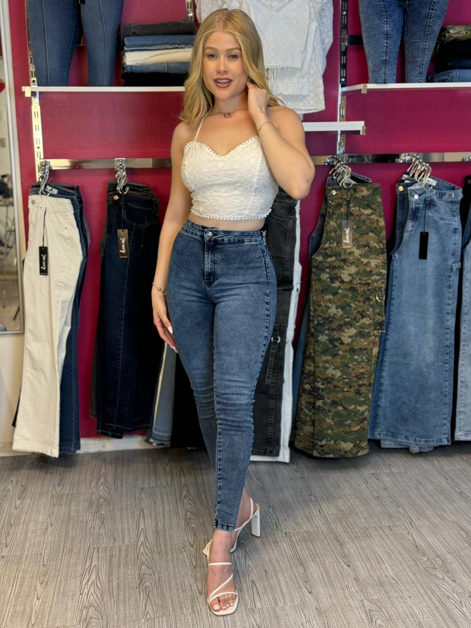 Skinny Martina celeste gravillado